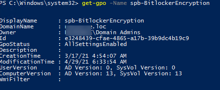 Get-GPO вывод информации о GPO