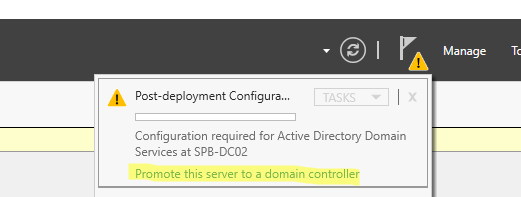Promote this server to a domain controller