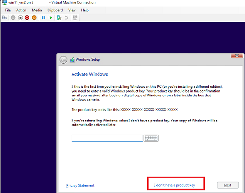 пропустить ключ установки windows