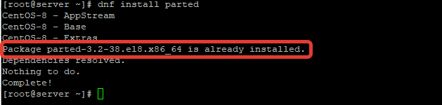 установка parted в linux