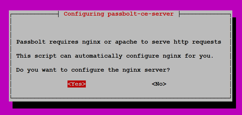 Автоматическая настройка Nginx для Passbolt