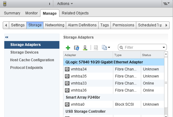 esxi HBA адаптеры QLogic 57840 10/20 Gigabit Ethernet Adapter 