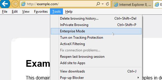 enterprise mode - режим совместимости в internet explorer 11