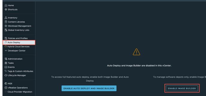 включить image builder в vcenter