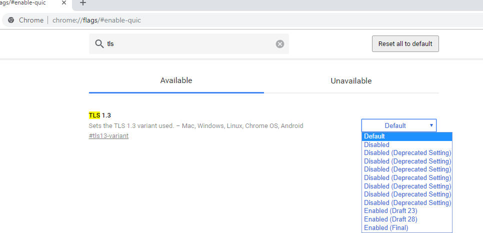 TLS 1.3 в Chrome